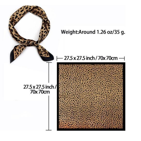 Leopard Print Silky Scarf  - Picture 3 of 6
